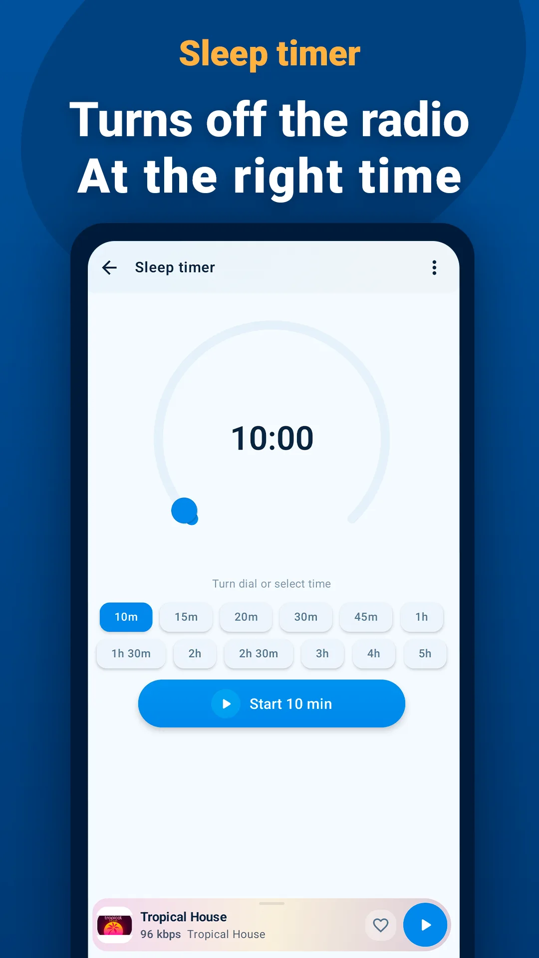 PCRADIO Android sleep timer