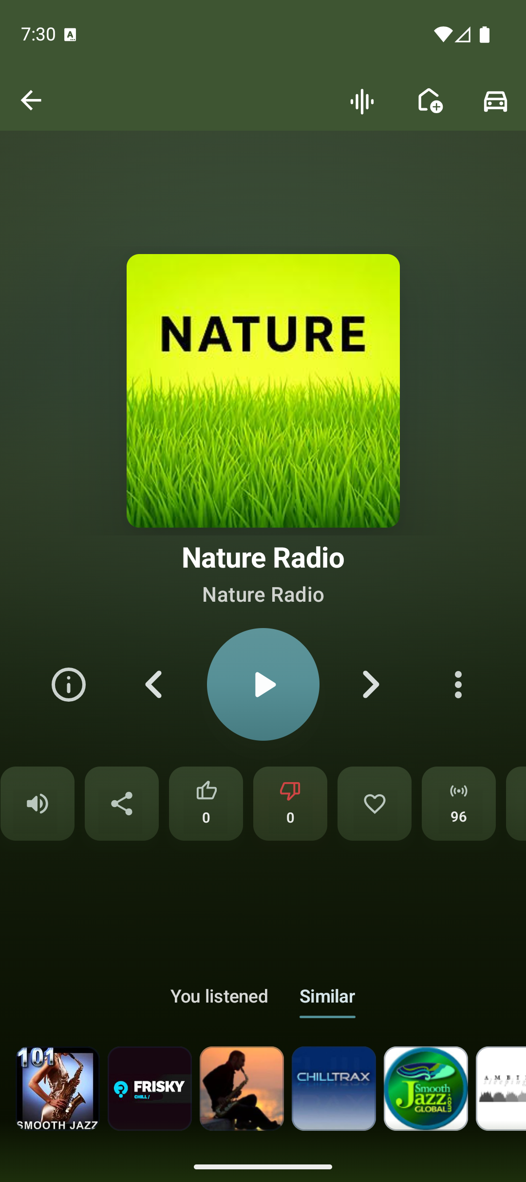 PCRADIO Android fullscreen player