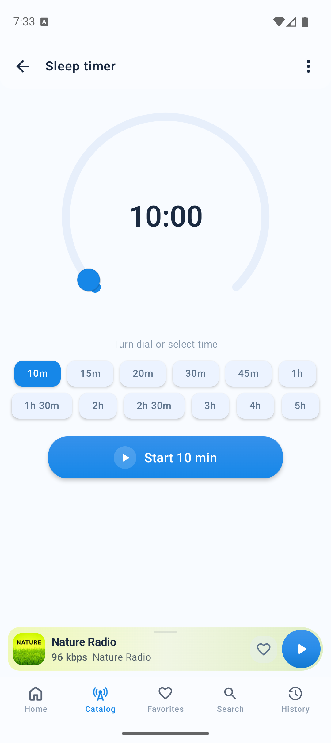 PCRADIO Android sleep timer