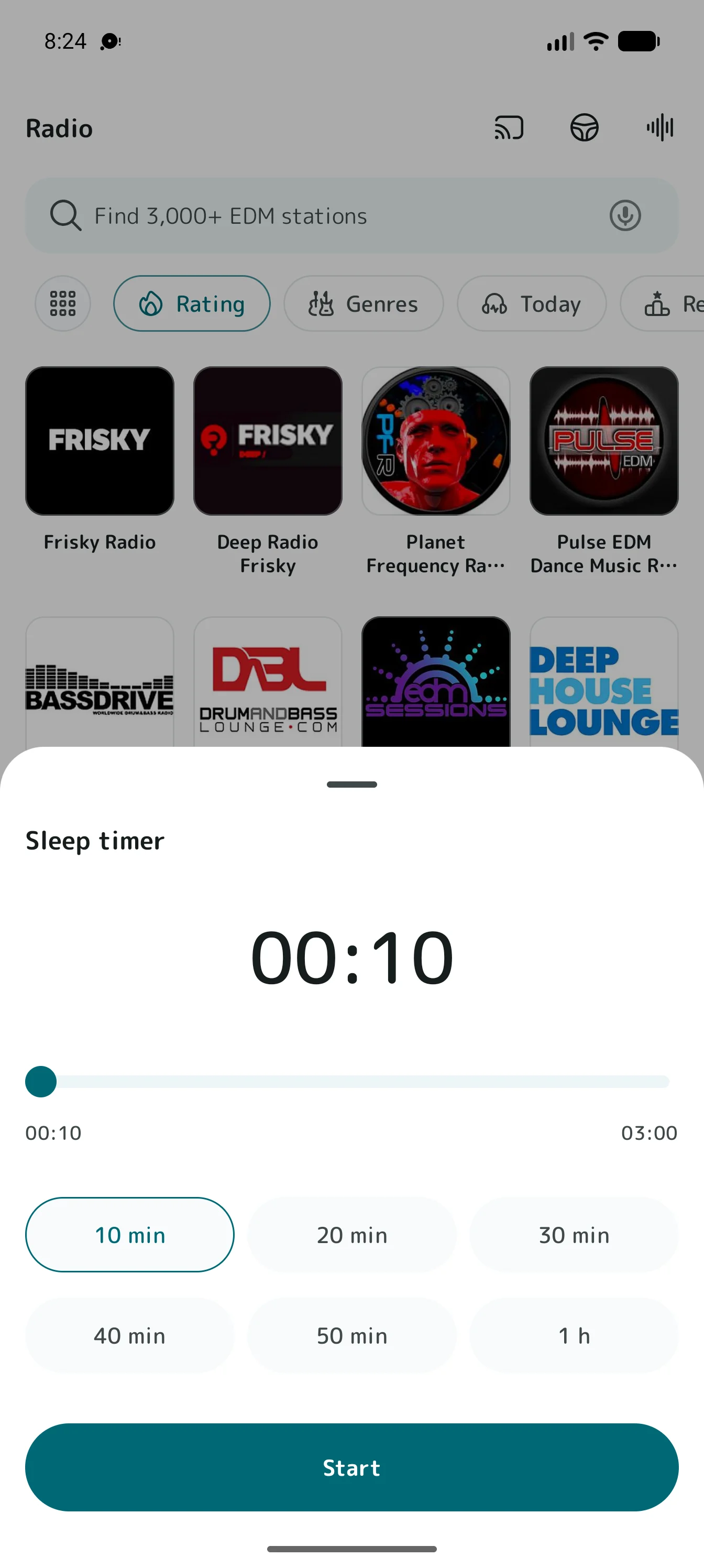 EDM Radio House and Techno sleep timer